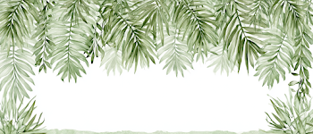Elegant Tropical Botanical Watercolor Banner