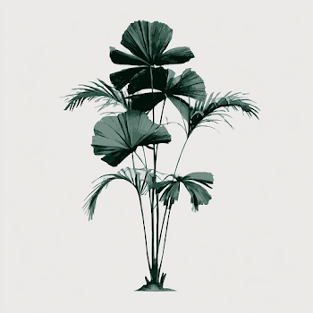 Elegant Tropical Fan Palm Botanical Study