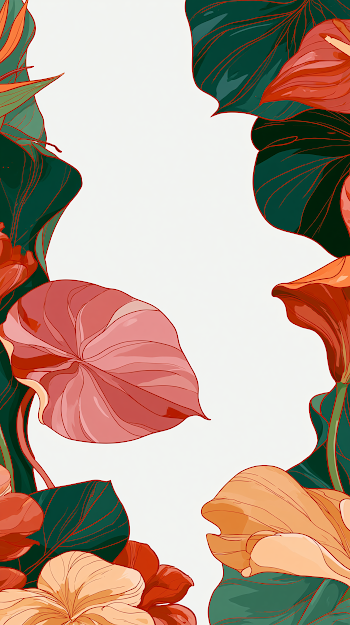 Elegant Tropical Floral Frame