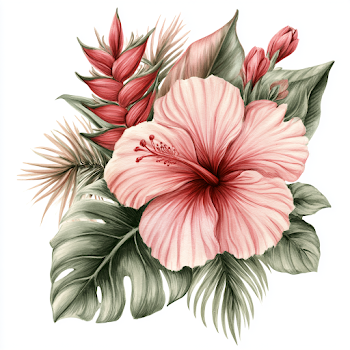 Elegant Tropical Hibiscus Arrangement