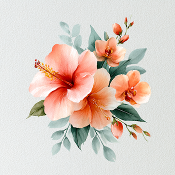 Elegant Tropical Watercolor Floral Bouquet