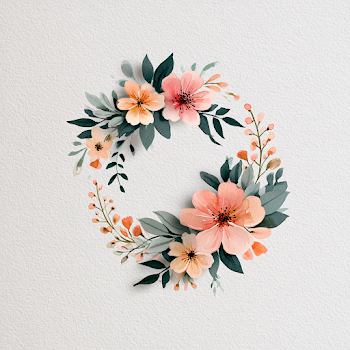 Elegant Tropical Watercolor Floral Wreath