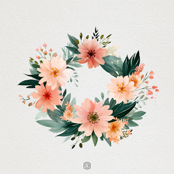 Elegant Tropical Watercolor Floral Wreath