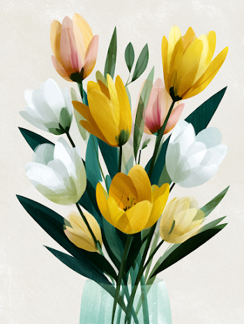 Elegant Tulip Bouquet Illustration