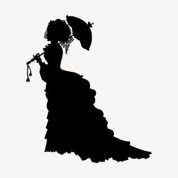 Elegant Victorian woman silhouette clipart | Free Vector - rawpixel