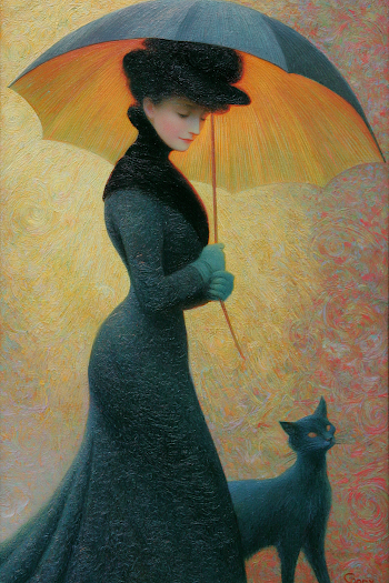 Elegant Victorian Woman with Umbrella