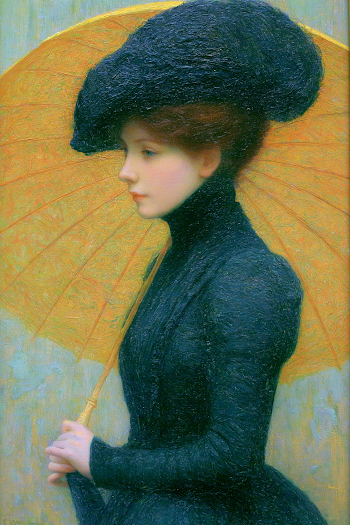Elegant Victorian Woman with Umbrella
