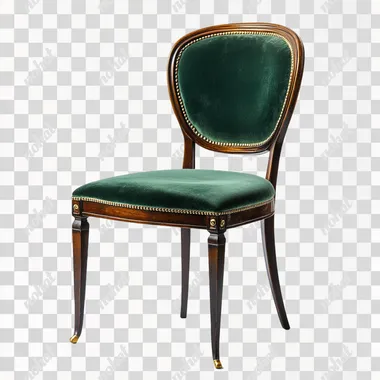 Elegant Vintage Chairs with Green Velvet and Brass Accents