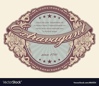 Elegant vintage label with floral vector image