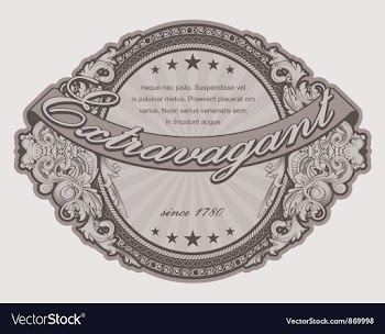 Elegant vintage label with floral vector image