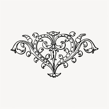 Elegant vintage ornamental illustration clipart | Free Vector - rawpixel
