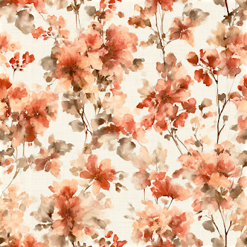 Elegant Watercolor Floral Pattern on Ivory Background