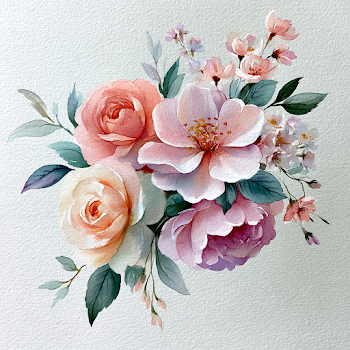 Elegant Watercolor Flower Bouquet