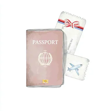 Elegant Watercolor Passport and Boarding Pass Clip Art Elegant Watercolor Passport and Boarding Pass Clip Art