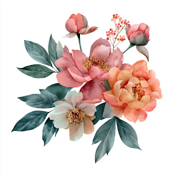 Elegant Watercolor Peony Bouquet