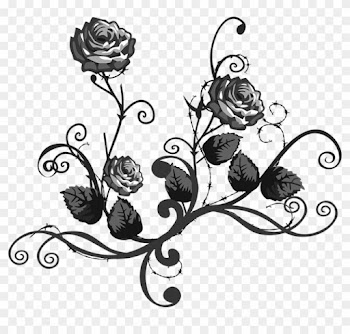 Elegant Wedding Cliparts - Flowers Transparent Clipart Black And White