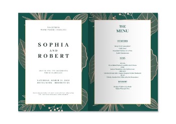 Elegant wedding invitation card with nature concept Free Psd