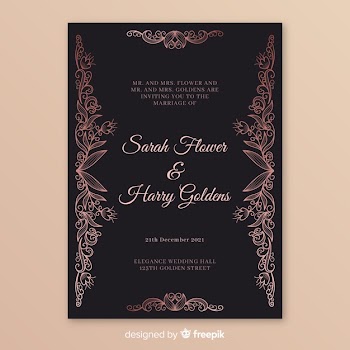 Elegant wedding invitation template with mandala Free Vector