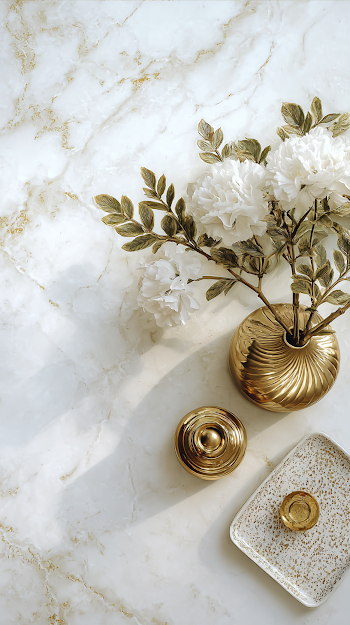 Elegant White and Gold Aesthetic Background