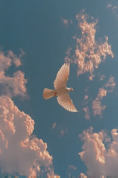 Elegant White Bird in Flight Against a Clear Blue Sky Elegant White Bird in Flight Against a Clear Blue Sky