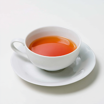 Elegant White Ceramic Tea Cup with Black Tea