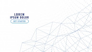 Elegant white low poly lines connection background Free Vector