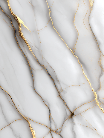 Elegant White Marble with Gold Inlays