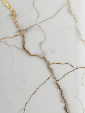Elegant White Marble with Gold Inlays