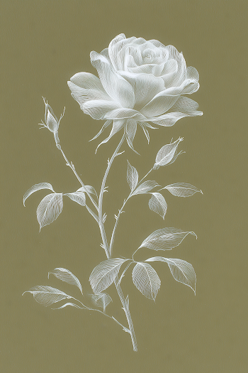 Elegant White Rose on Warm Background