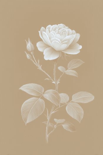Elegant White Rose on Warm Background