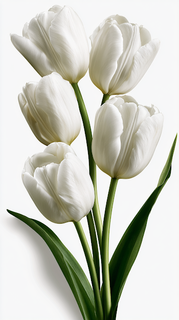 Elegant White Tulips - Botanical Photography