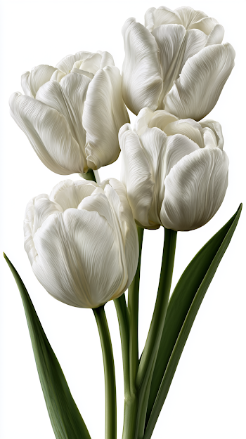 Elegant White Tulips in Floral Composition