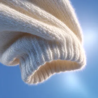 Elegant White Wool Sweater Floating in Mid-Air Elegant White Wool Sweater Floating in Mid-Air