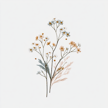 Elegant Wildflower Embroidery Design