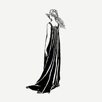 Elegant woman in long dress, | Free PSD - rawpixel
