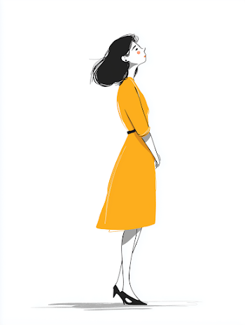 Elegant Woman in Yellow Dress