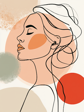 Elegant Woman Silhouette in Minimalist Line Art