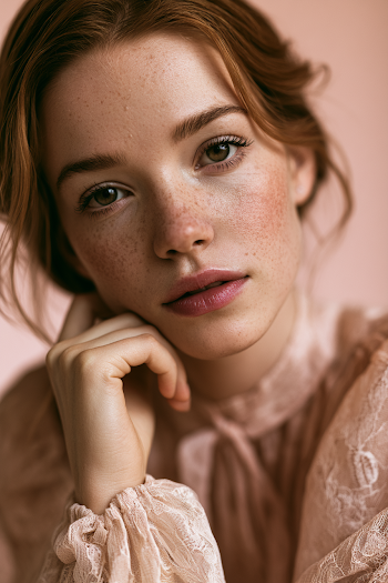 Elegant Young Woman in Vintage Fashion