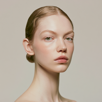 Elegant Young Woman with Minimalist Beauty
