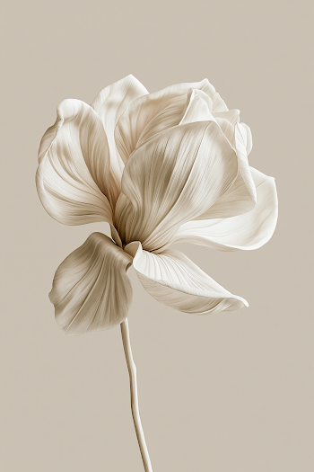 Elegantly Sculpted Magnolia Blossom in Soft Ivory Tones