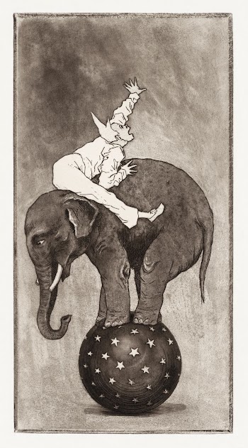 Elephant and clown (1889) etching | Free Photo - rawpixel