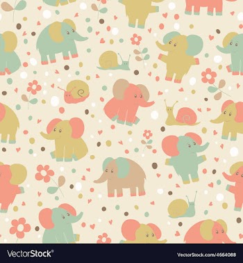  					Elephant and snailseamless pattern vector image														