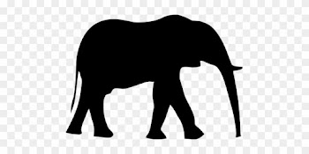 Elephant Animal Jungle Tusks Nature Wildli - Black Outline Of Animals