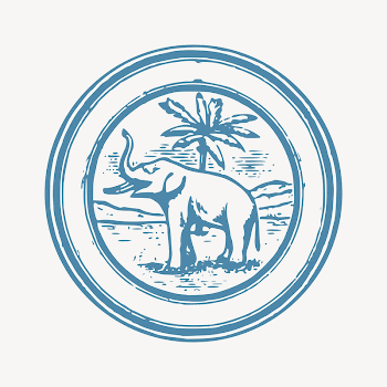Elephant badge clipart illustration psd. | Free PSD - rawpixel
