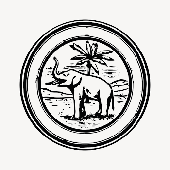 Elephant badge collage element illustration | Free Vector - rawpixel