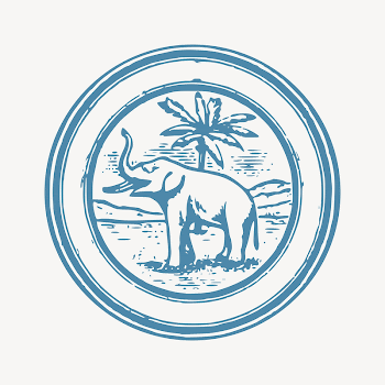 Elephant badge collage element illustration | Free Vector - rawpixel