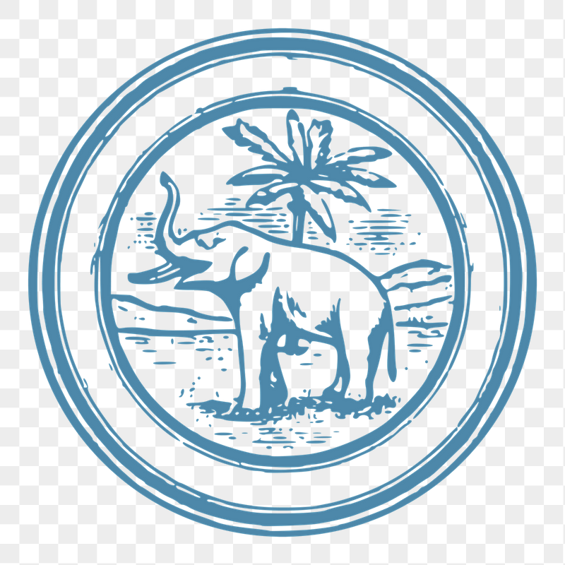 Elephant badge png sticker illustration, | Free PNG - rawpixel
