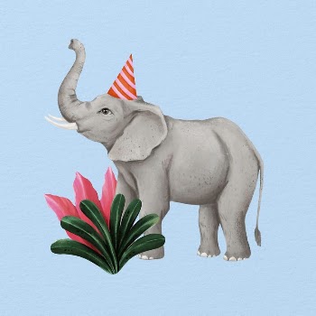 Elephant, blue design, animal illustration | Free Photo Illustration - rawpixel