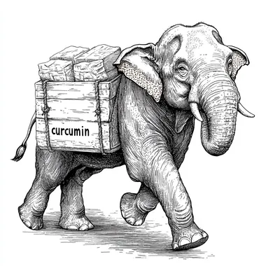 Elephant Carrying Curcumin Goods in Thick Line Art Elephant Carrying Curcumin Goods in Thick Line Art