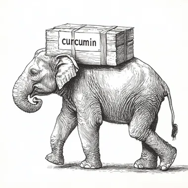 Elephant Carrying Curcumin Package - Line Art Elephant Carrying Curcumin Package - Line Art